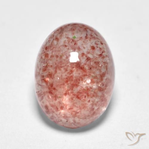 1.44ct 天然 覆盆子粉 草莓石英, 椭圆形, 半透明