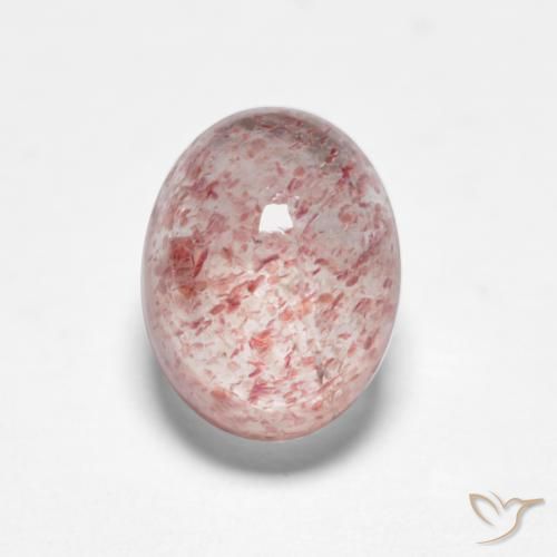 1.97ct 天然 淡泡泡糖粉色 草莓石英, 椭圆形, 半透明