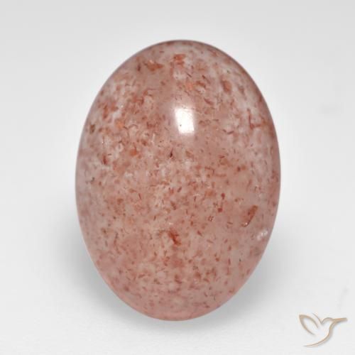 7.36ct 天然 橙粉色 草莓石英, 椭圆形, 半透明