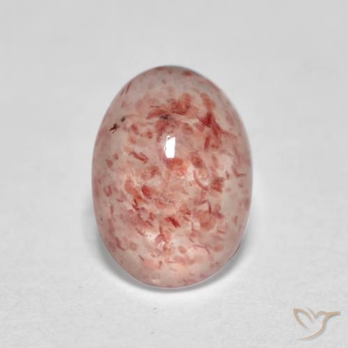 0.83ct 天然 中粉红色 草莓石英, 椭圆形, 透明