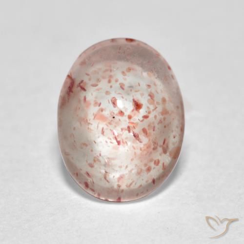 1.00ct 天然 橙粉色 草莓石英, 椭圆形, 透明
