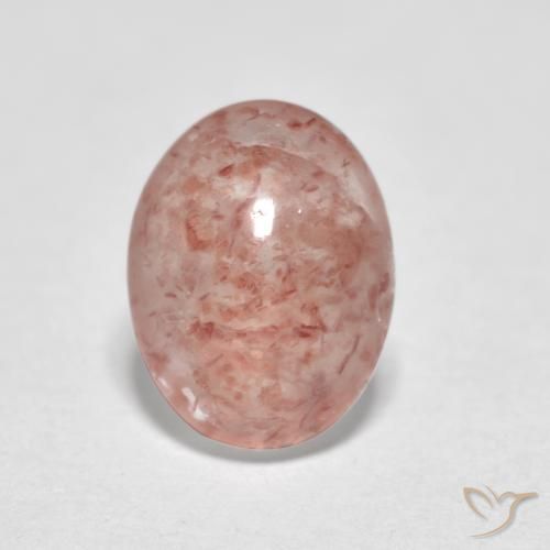 0.99ct 天然 中粉红色 草莓石英, 椭圆形, 半透明