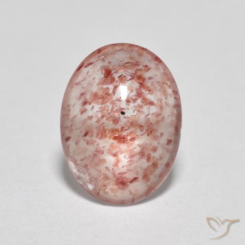 0.96ct 天然 瓢虫红 草莓石英, 椭圆形, 透明
