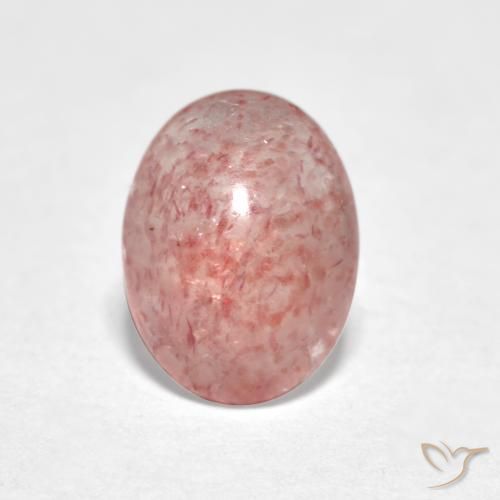 0.96ct 天然 大地粉色 草莓石英, 椭圆形, 半透明