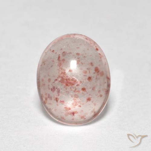 0.90ct 天然 浅粉色 草莓石英, 椭圆形, 透明