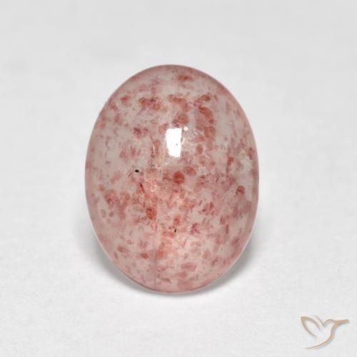 0.95ct 天然 大地粉色 草莓石英, 椭圆形, 半透明