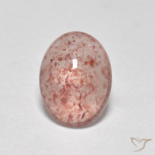 0.89ct 天然 浅粉色 草莓石英, 椭圆形, 半透明