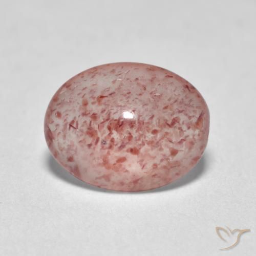 0.98ct 天然 中浅粉色 草莓石英, 椭圆形, 半透明