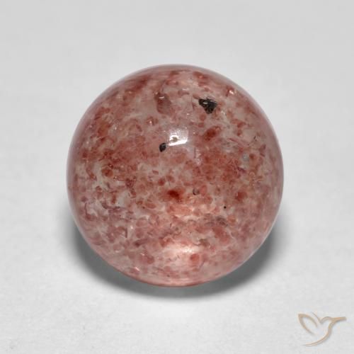 1.86ct 天然 玫瑰粉色 草莓石英, 圆形的, 半透明