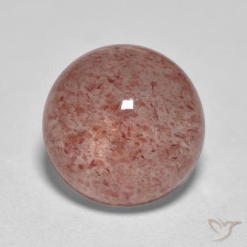 3.56ct 天然 浅淡粉色 草莓石英, 圆形的, 半透明