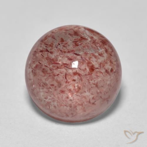 3.84ct 天然 浅粉色 草莓石英, 圆形的, 半透明