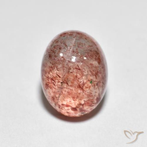 2.46ct 天然 浅砖红色 草莓石英, 椭圆形, 透明