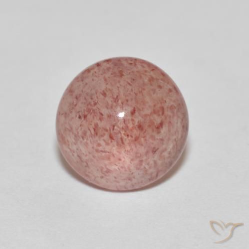 2.47ct 天然 中红 草莓石英, 圆形的, 半透明