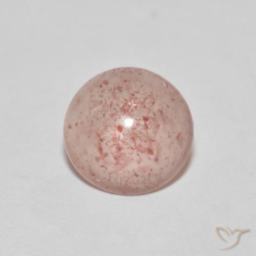 2.15ct 天然 淡红橙色 草莓石英, 圆形的, 透明