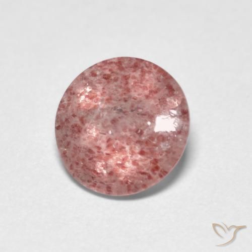 1.15ct 天然 浅淡粉色 草莓石英, 圆形的, 透明