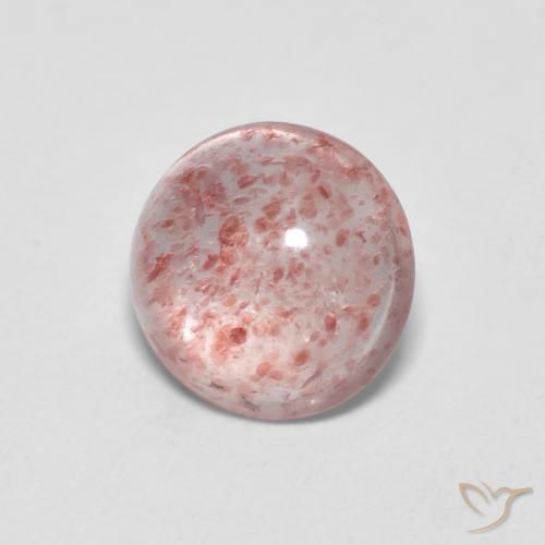 1.18ct 天然 浅粉色 草莓石英, 圆形的, 透明
