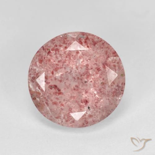 3.19ct 天然 浅粉色 草莓石英, 圆形的, 透明