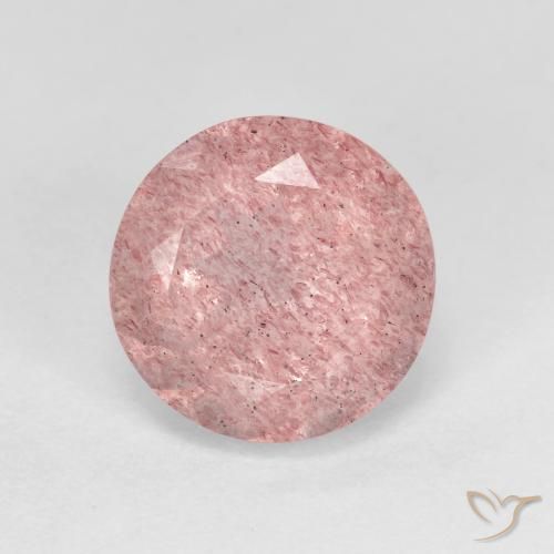 2.63ct 天然 浅粉色 草莓石英, 圆形的, 透明