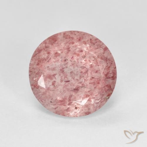 2.33ct 天然 浅粉色 草莓石英, 圆形的, 透明