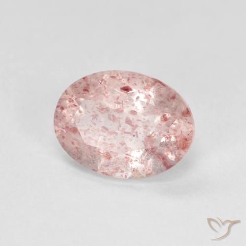 1.21ct 天然 浅粉色 草莓石英, 椭圆形, 透明