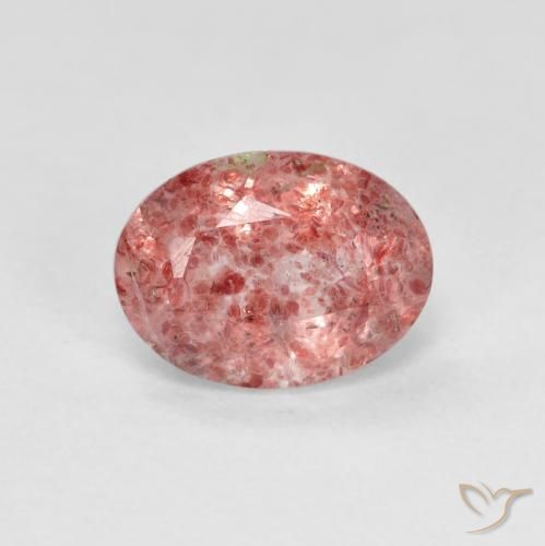 1.26ct 天然 覆盆子粉 草莓石英, 椭圆形, 透明