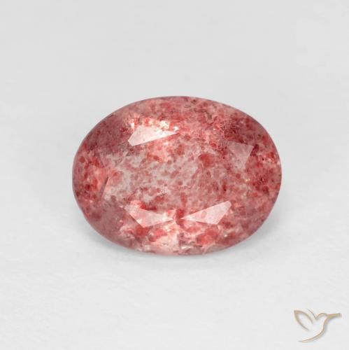 1.52ct 天然 中红 草莓石英, 椭圆形, 透明