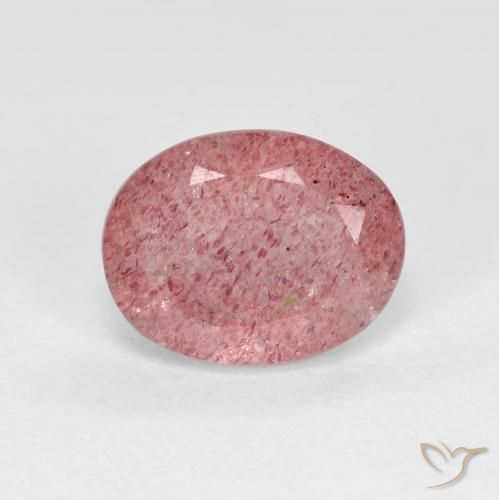1.81ct 天然 中红 草莓石英, 椭圆形, 透明