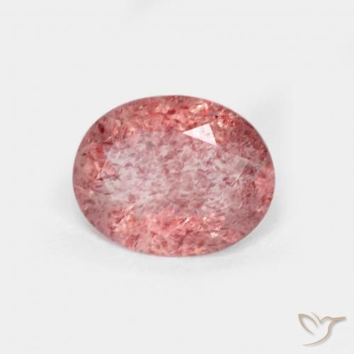 1.22ct 天然 亮红 草莓石英, 椭圆形, 透明