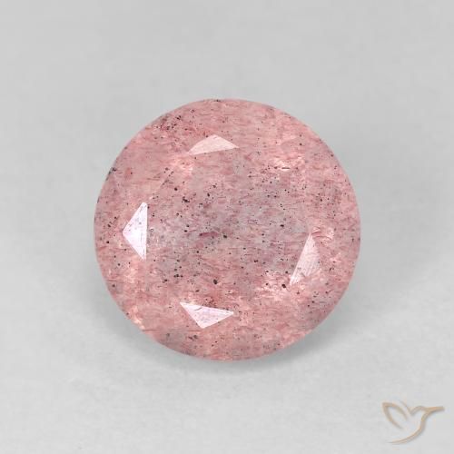 2.63ct 天然 浅淡粉色 草莓石英, 圆形的, 透明