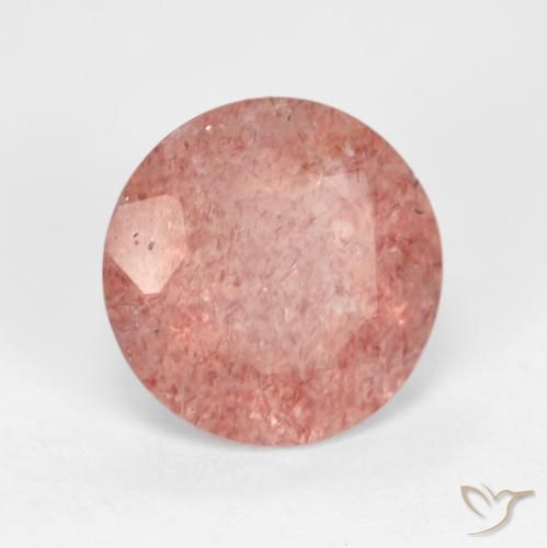 3.45克拉天然草莓石英，圆形切割，透明