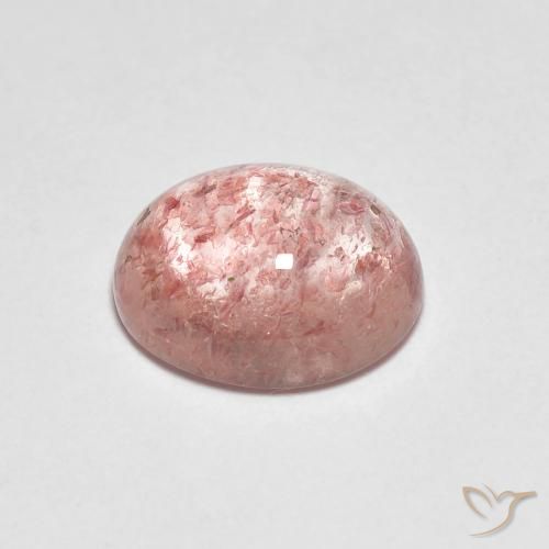 2.14ct 天然 中红 草莓石英, 椭圆形, 透明