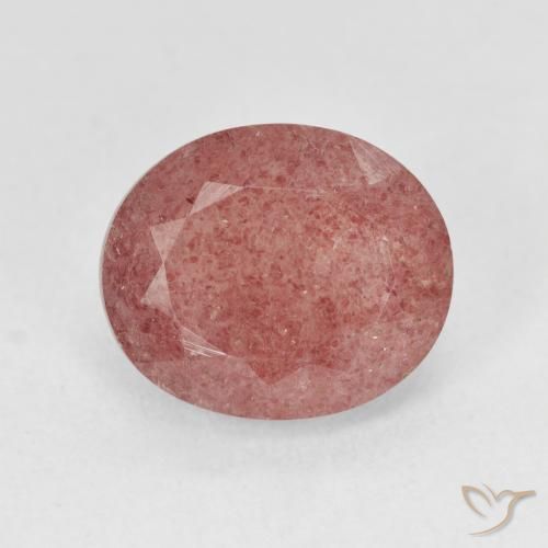 4.76ct 天然 中粉红色 草莓石英, 椭圆形, 半透明