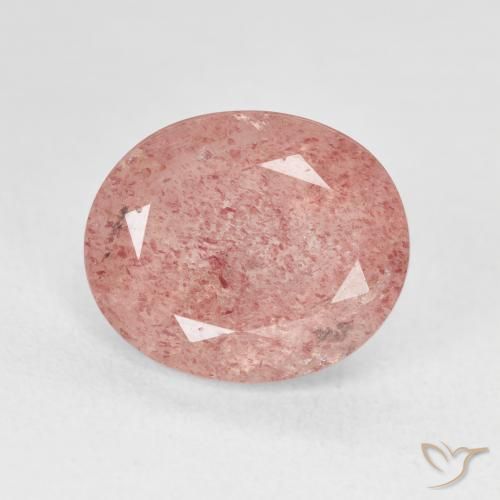 4.81ct 天然 Medium Light-Pink 草莓石英, 椭圆形, 半透明