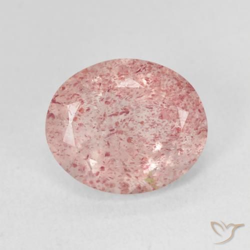 4.63ct 天然 中粉红色 草莓石英, 椭圆形, 半透明