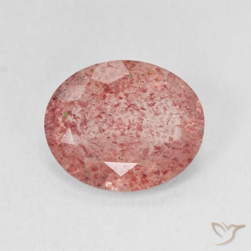 3.49ct 天然 浅淡粉色 草莓石英, 椭圆形, 半透明