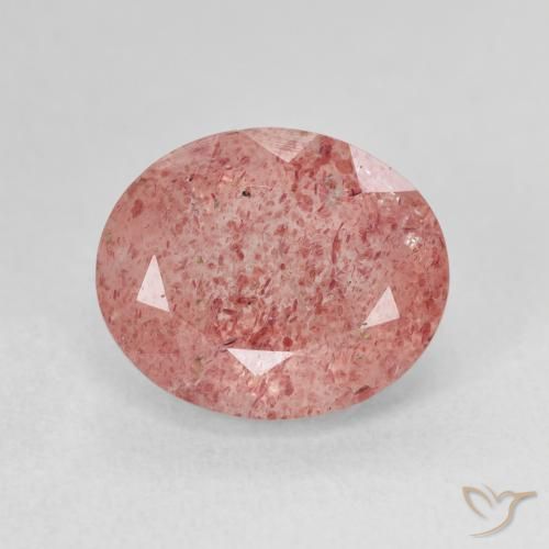 4.91ct 天然 中粉红色 草莓石英, 椭圆形, 半透明