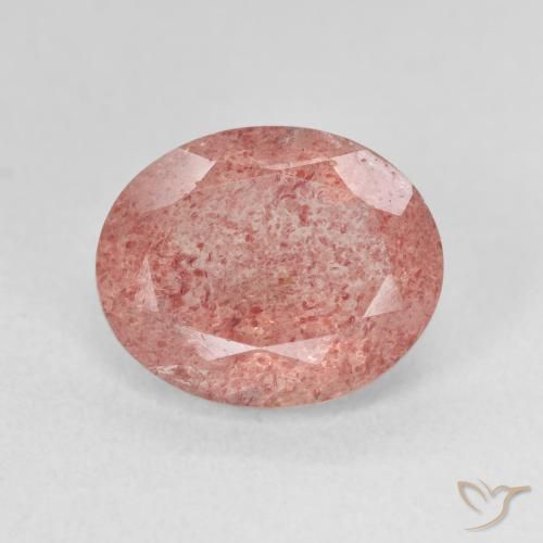 4.39ct 天然 中粉红色 草莓石英, 椭圆形, 半透明