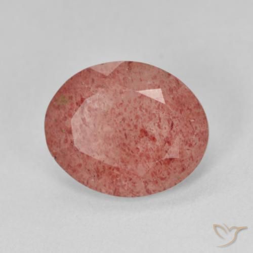 3.62ct 天然 中红 草莓石英, 椭圆形, 半透明