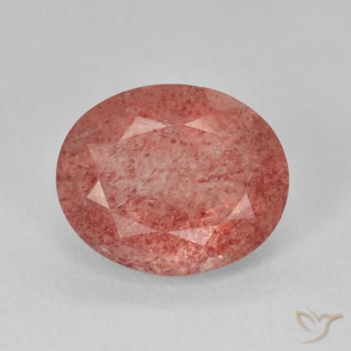 4.33ct 天然 中粉红色 草莓石英, 椭圆形, 半透明