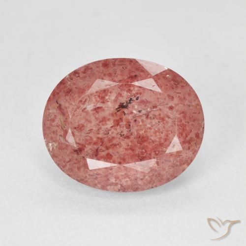 4.43ct 天然 中粉红色 草莓石英, 椭圆形, 半透明
