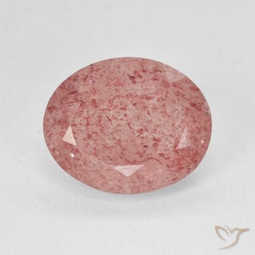 4.32ct 天然 桃玫瑰粉 草莓石英, 椭圆形, 半透明
