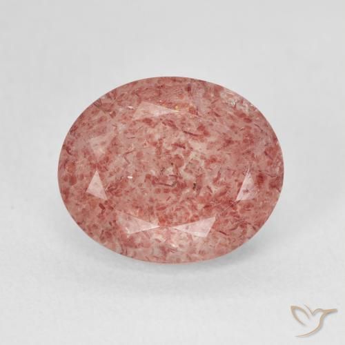 4.52ct 天然 桃玫瑰粉 草莓石英, 椭圆形, 半透明