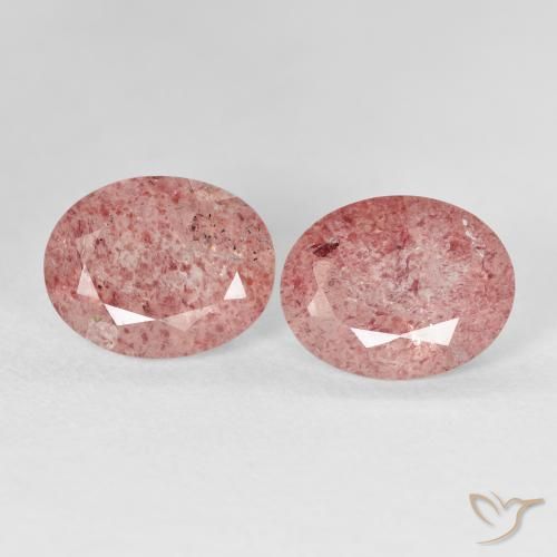 5.15ctw 天然 Medium Light-Pink 草莓石英, 椭圆形, 透明