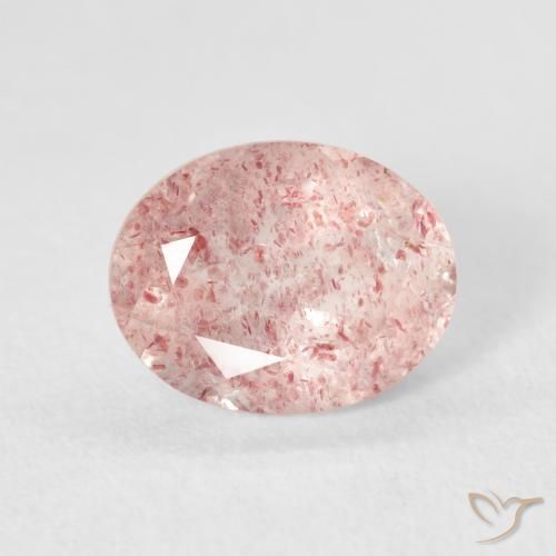 2.74ct 天然 浅粉色 草莓石英, 椭圆形, 透明