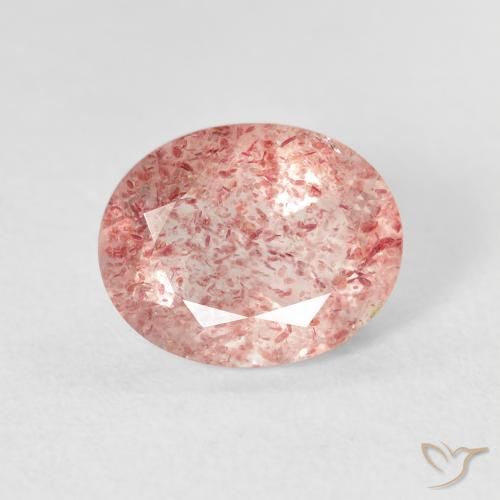 2.71ct 天然 浅淡粉色 草莓石英, 椭圆形, 透明