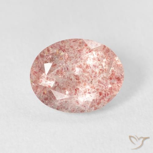 2.31ct 天然 浅粉色 草莓石英, 椭圆形, 透明