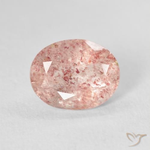 2.51ct 天然 浅粉色 草莓石英, 椭圆形, 透明