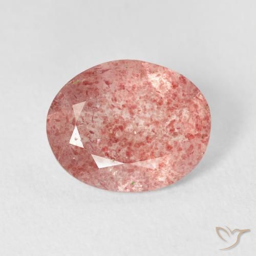 2.88ct 天然 浅淡粉色 草莓石英, 椭圆形, 透明