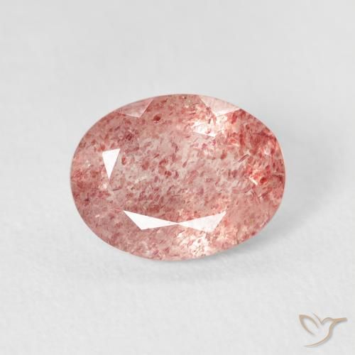 2.44ct 天然 Medium Light-Pink 草莓石英, 椭圆形, 透明
