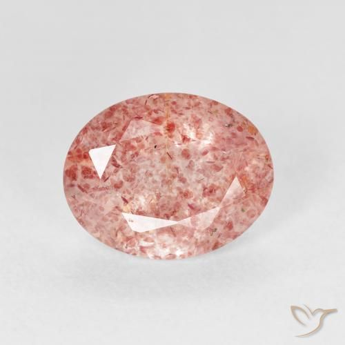 2.29ct 天然 中粉红色 草莓石英, 椭圆形, 透明